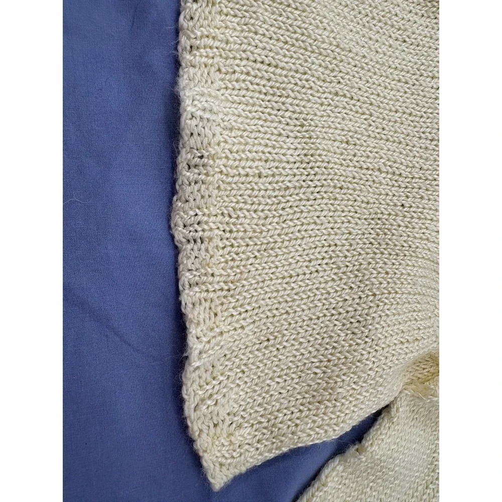 Handmade Baby Sweater Infant 0-3M Yellow Duck Buttons Hand Knitted Vintage Style